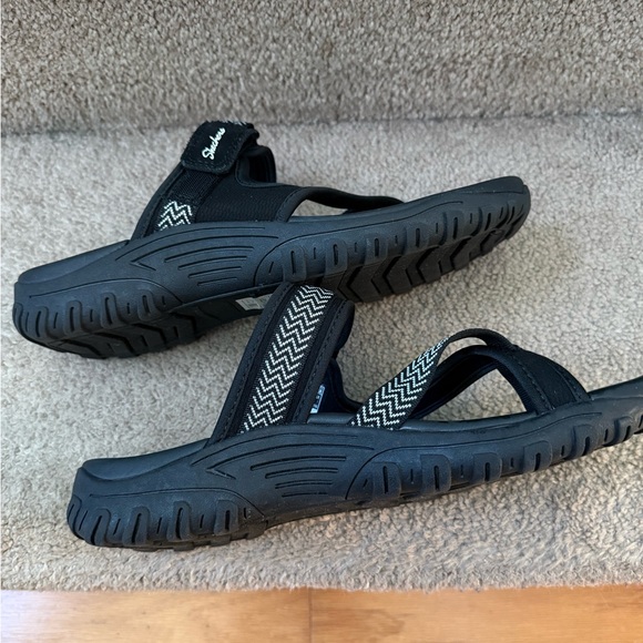 Skechers Women Adventure Reggae Slide Black Slip-On Strappy Comfort Sandals Sz 9 - Picture 8 of 10